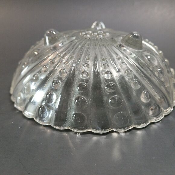 Vintage 4 5/8" Anchor Hocking Clear Boopie Pattern Footed Bowl, Bubble Pattern - Picture 4 of 10